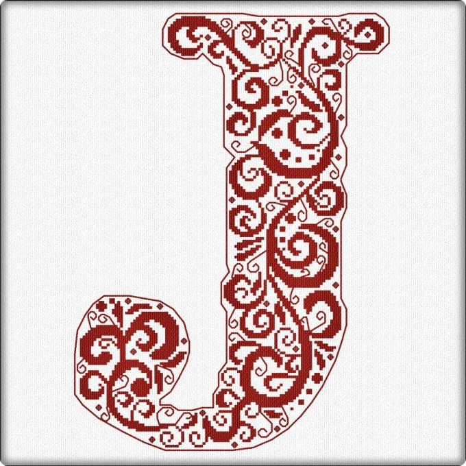 CURLY ALPHABER - J