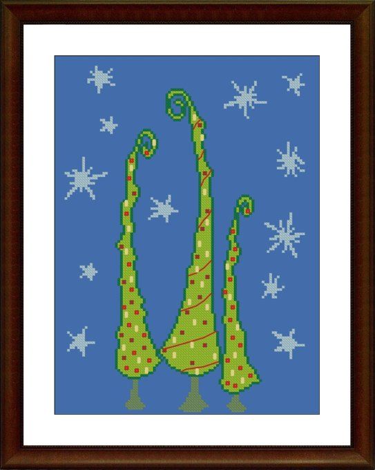 CHRISTMAS TREES IN THE NIGHT