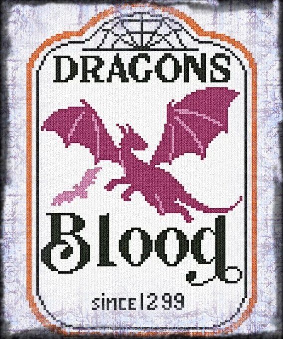 HALLOWEEN LABEL - DRAGONS BLOOD